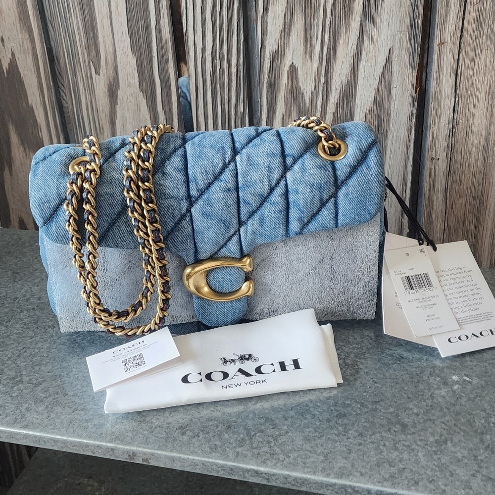 Coach NWT Quilted Denim Tabby 26